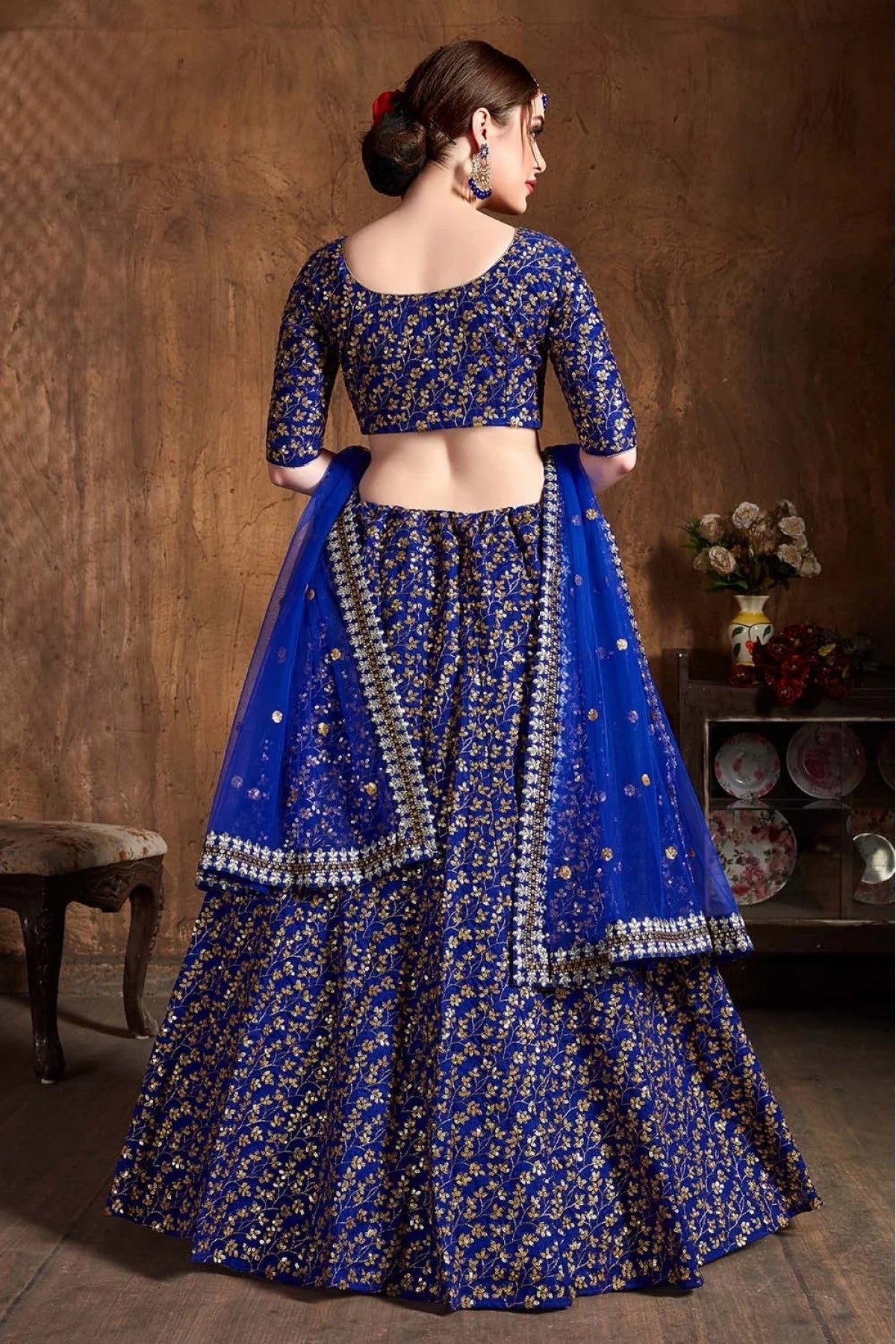 Blue Colour Raw Silk Lehenga Choli LC1010066 A