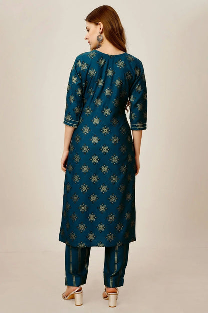 Blue Colour Rayon Kurta And Pant Set KR1111307 A