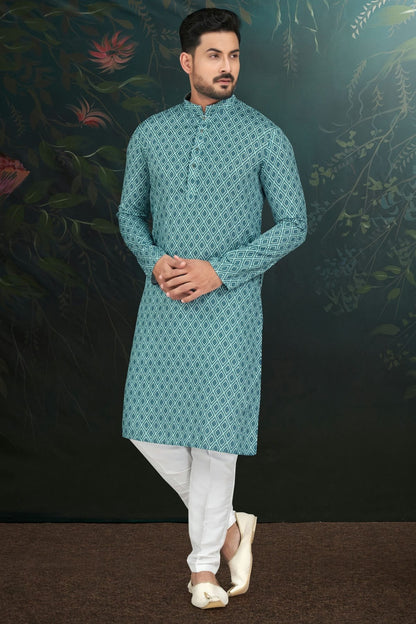 Blue Colour Rayon Kurta Pajama KP1040490
