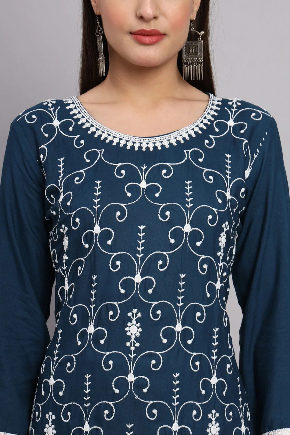 Blue Colour Rayon Kurti KR1111091 A
