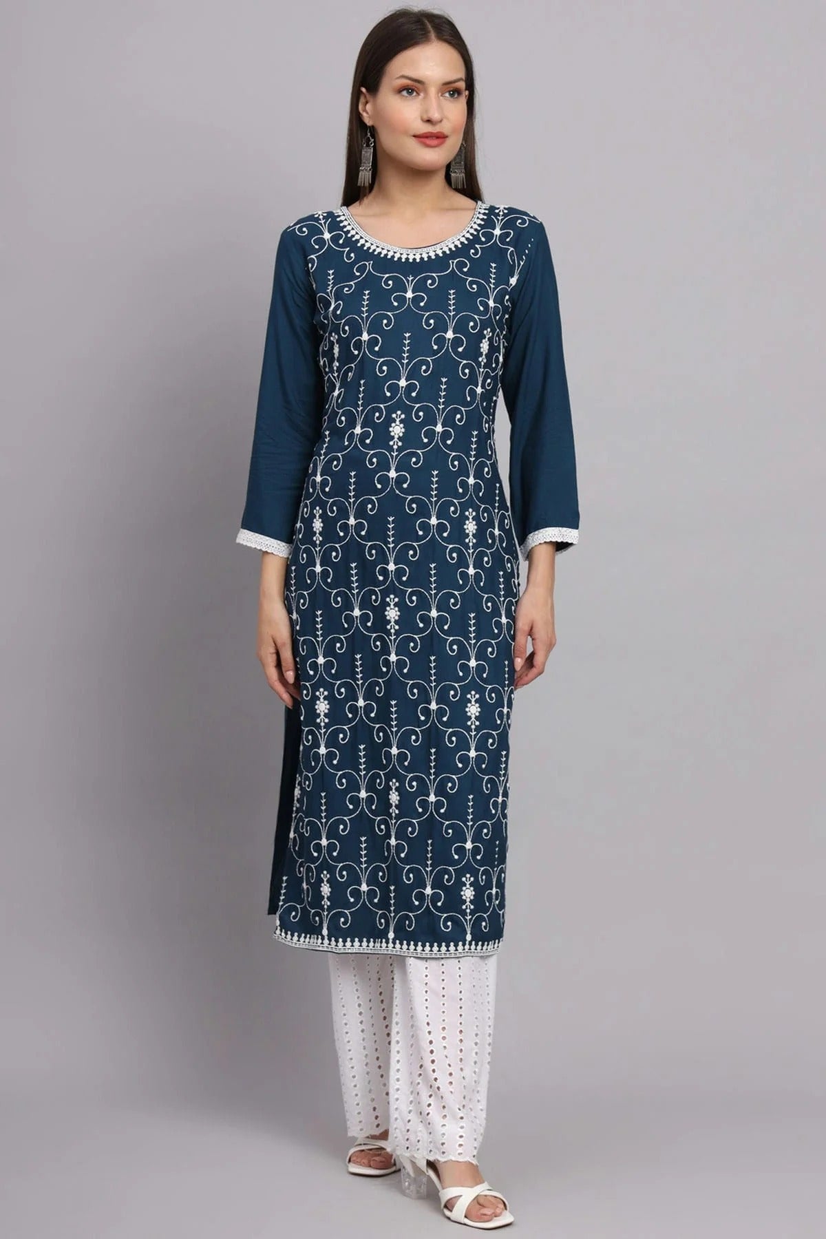 Blue Colour Rayon Kurti KR1111091