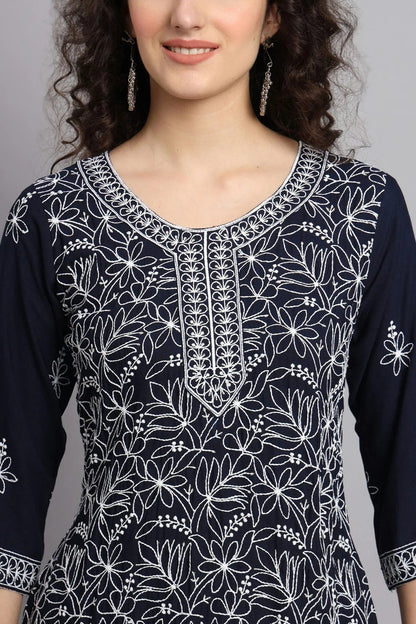 Blue Colour Rayon Kurti KR1111099 A