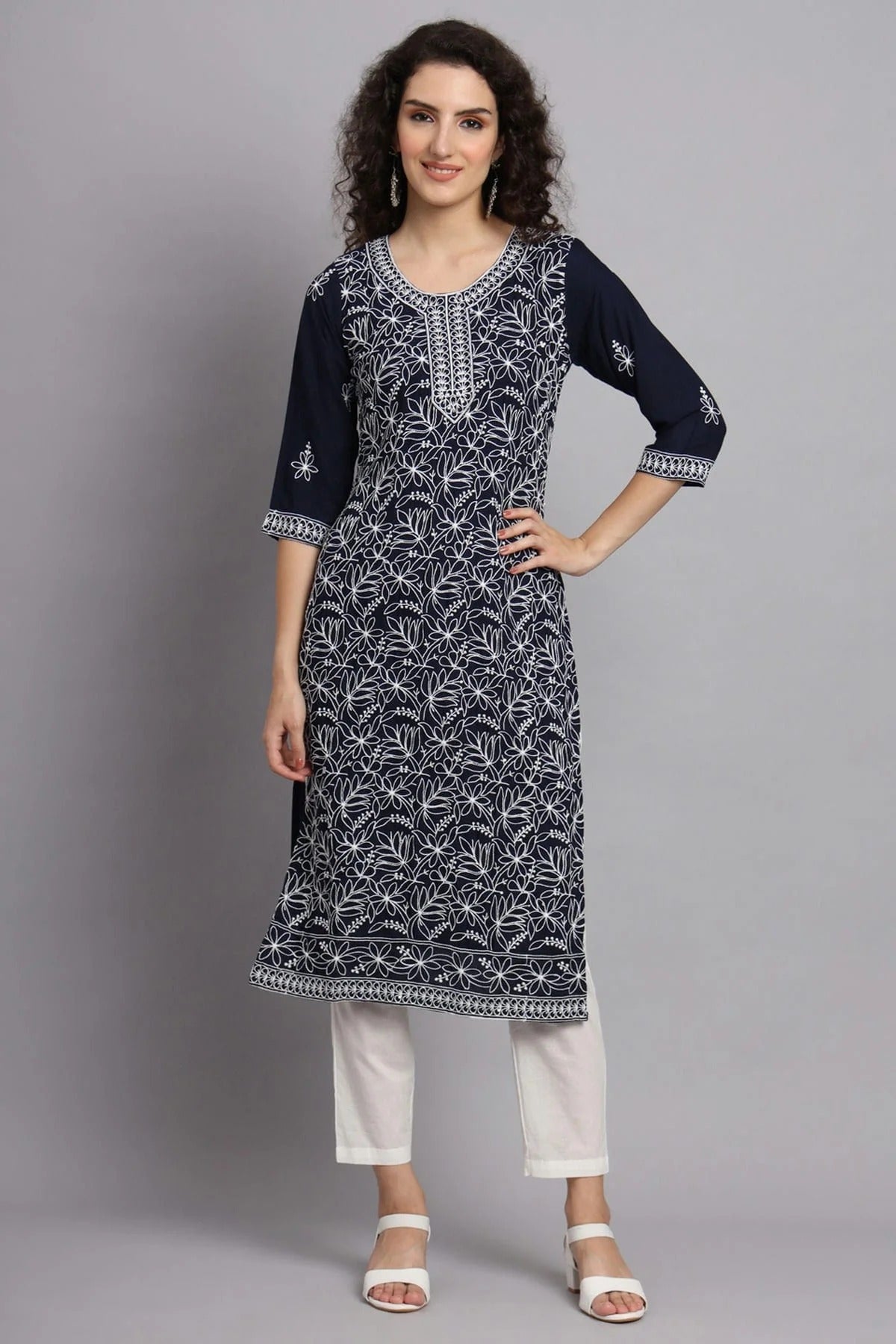 Blue Colour Rayon Kurti KR1111099