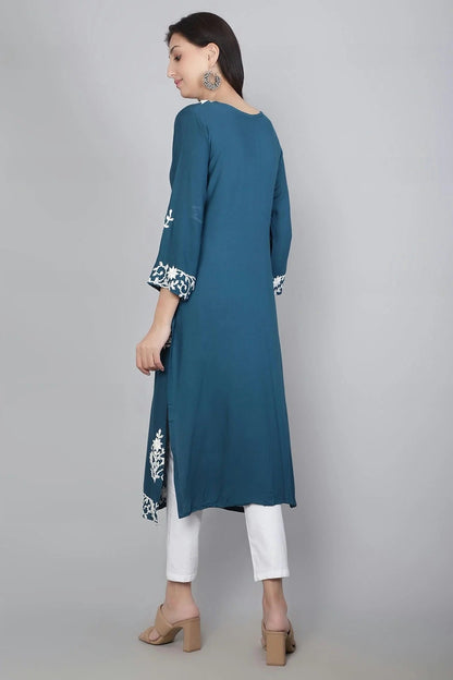 Blue Colour Rayon Kurti KR1111125 A