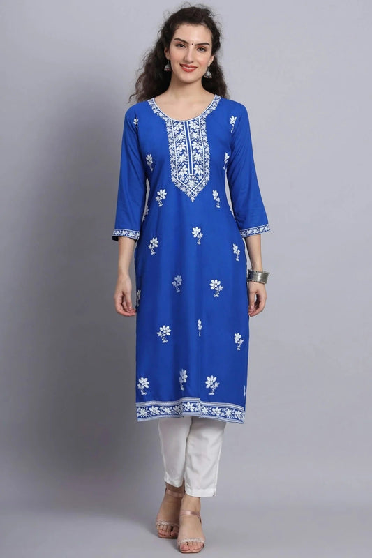 Blue Colour Rayon Kurti KR1111218
