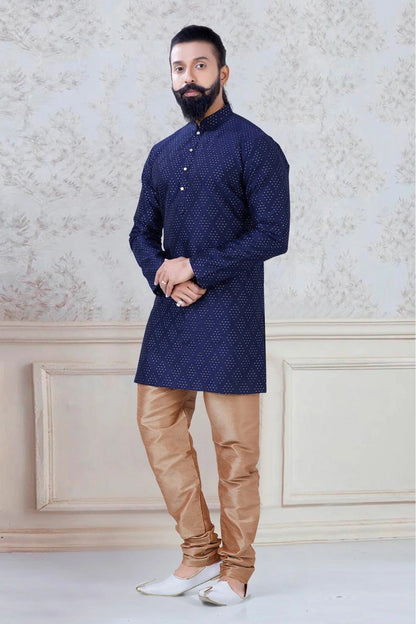 Blue Colour Silk Festival Wear Kurta Pajama KP1130071