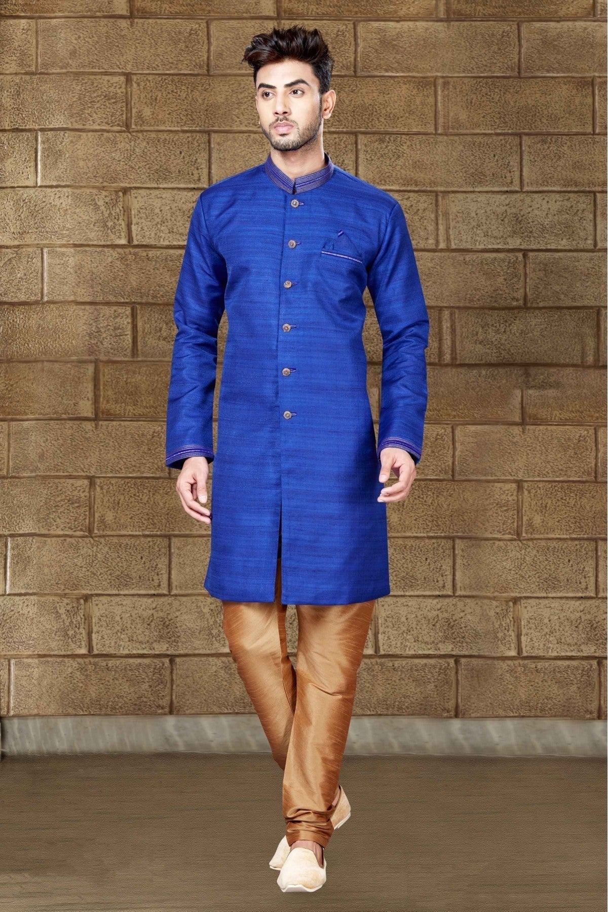 Blue Colour Silk Indo Western SH1040205