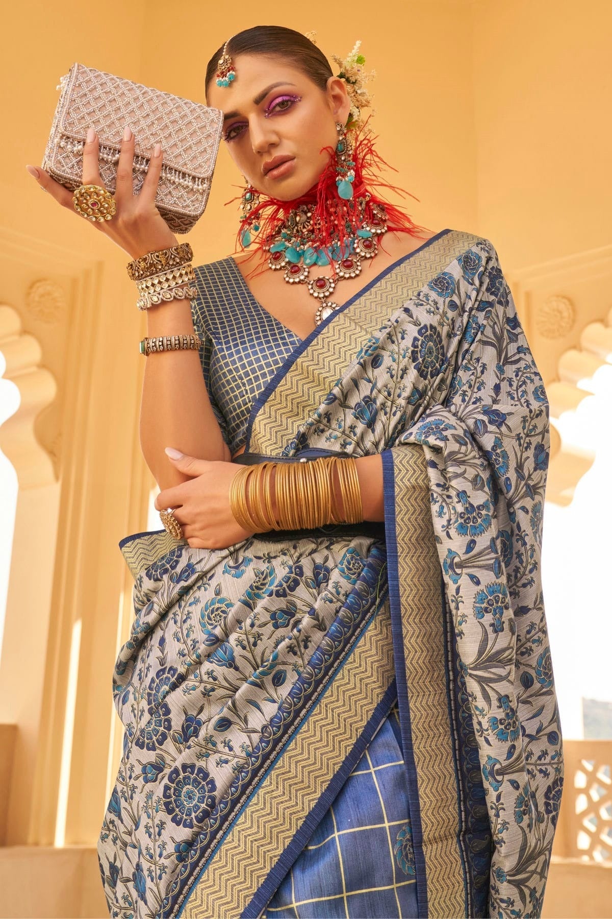 Blue Colour Silk Saree SD1110348 A