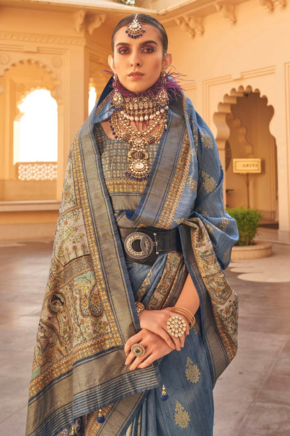 Blue Colour Silk Saree SD1110354 A