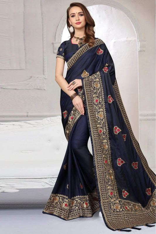Blue Colour Silk Satin Traditional Saree SD1120449