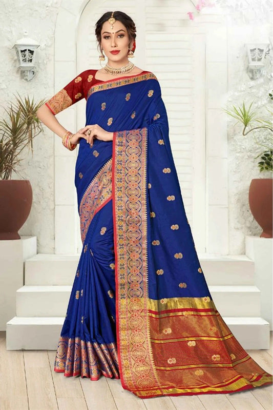 Blue Colour Silk Woven Saree SD1100710