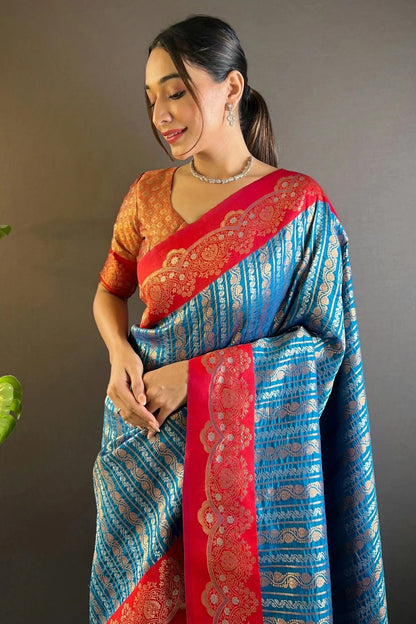 Blue Colour Silk Woven Work Saree SD1290027 A