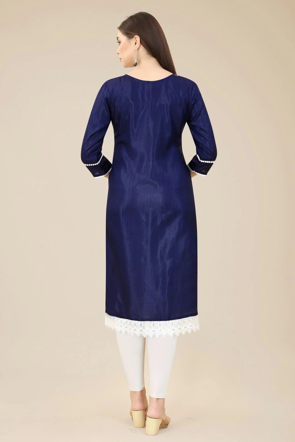 Blue Colour Soft Silk Kurti KR1111023 A