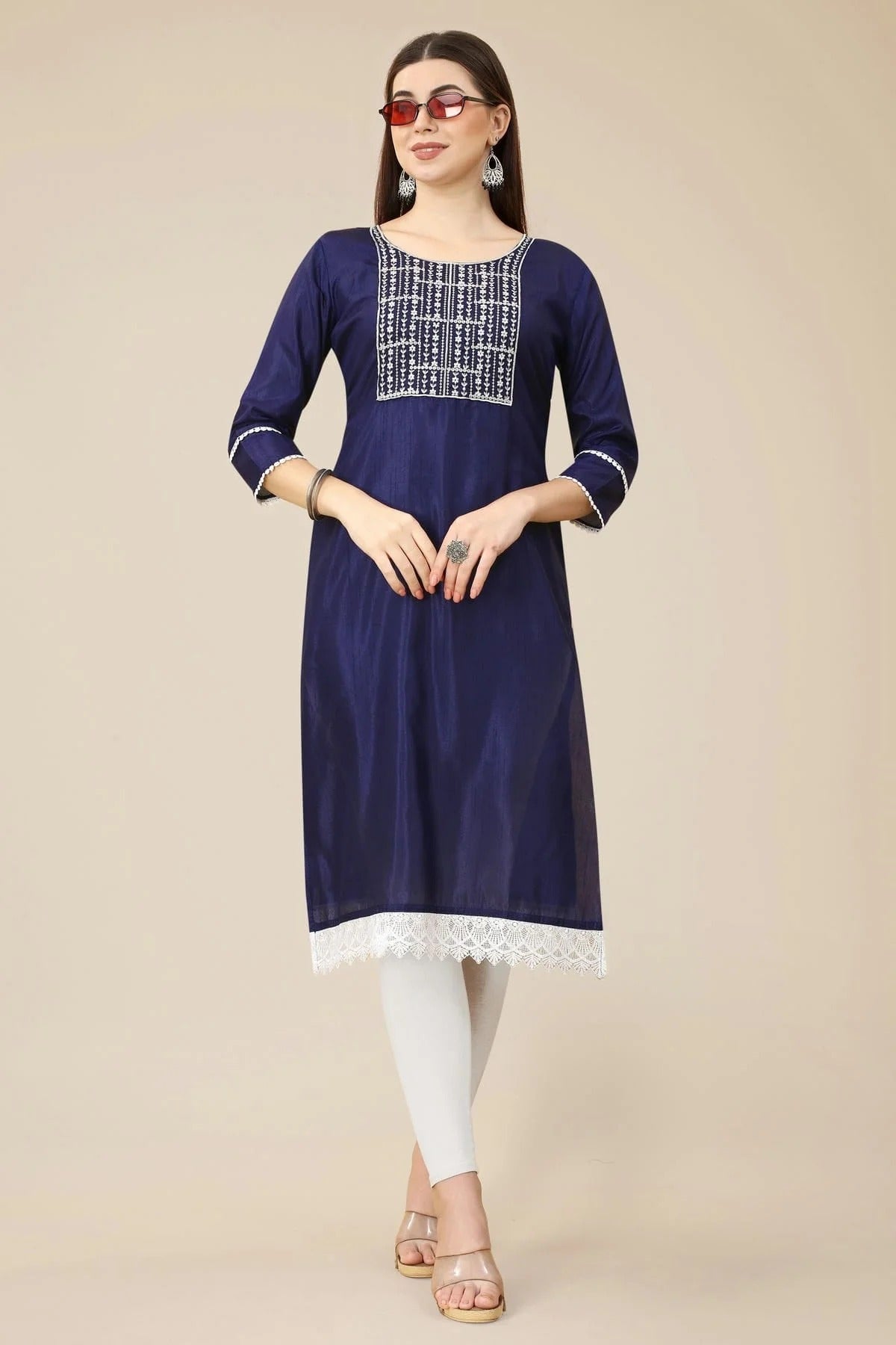 Blue Colour Soft Silk Kurti KR1111023