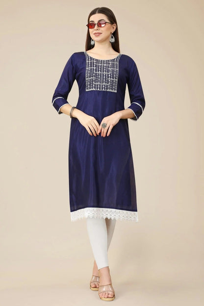 Blue Colour Soft Silk Kurti KR1111023