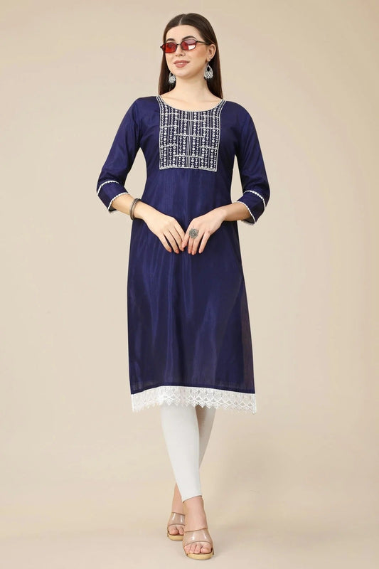 Blue Colour Soft Silk Kurti KR1111023