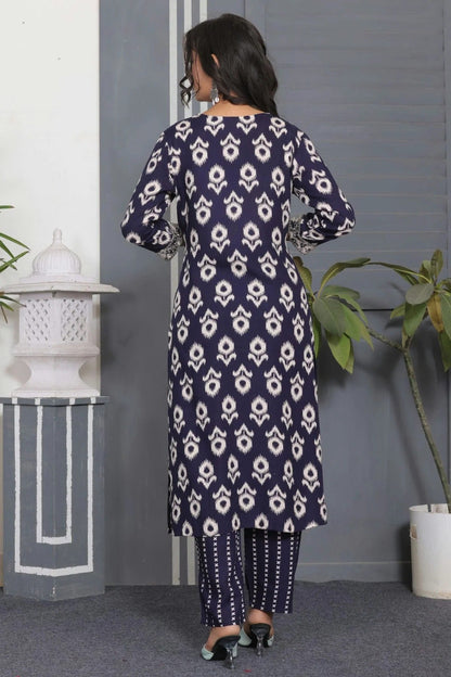 Blue Colour Stitched Rayon Top and Bottom TP1112397 A