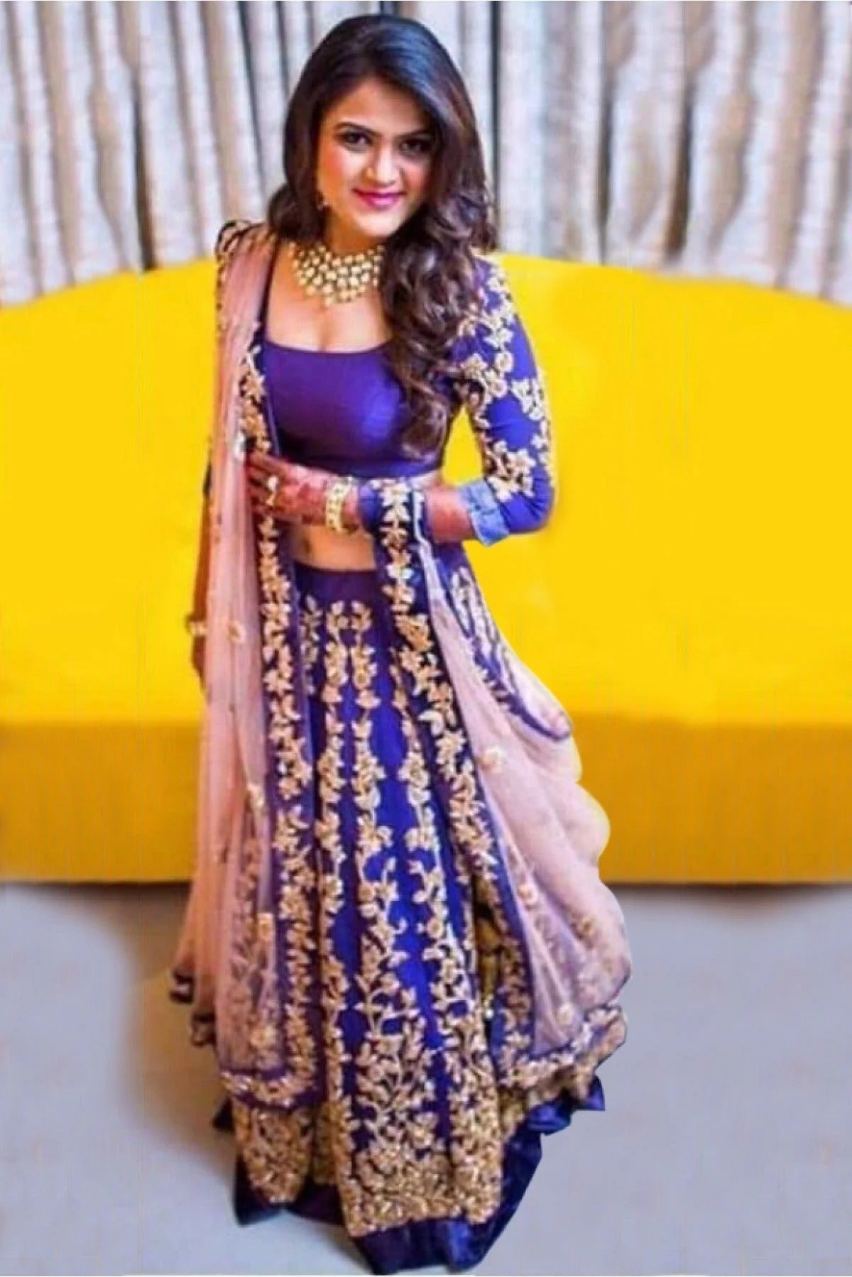 Blue Colour Taffeta Silk Embroidery Lehenga Choli LC1020003