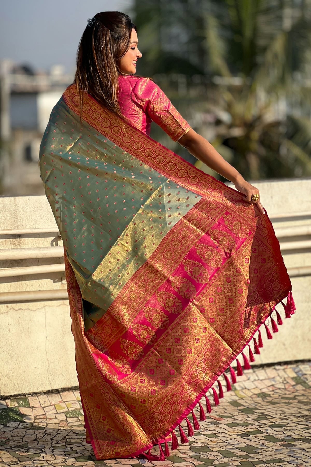 Blue Colour Tussar Silk Traditional Saree SD1111918 A