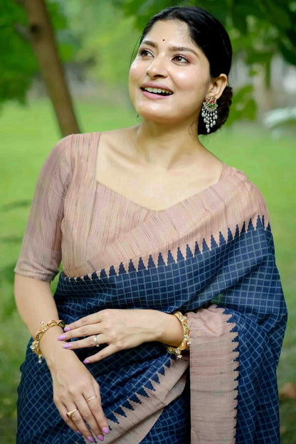 Blue Colour Tussar Silk Traditional Saree SD1260067 B