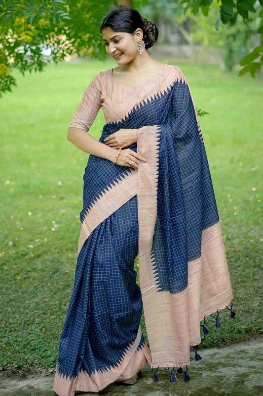 Blue Colour Tussar Silk Traditional Saree SD1260067