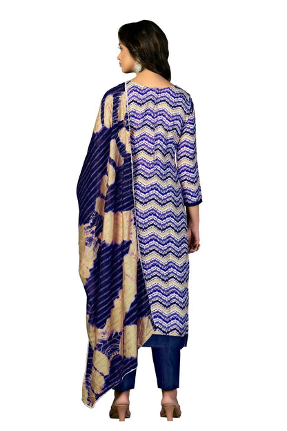 Blue Colour Unstitched Cotton Fabric Straight Suit US1160941 A