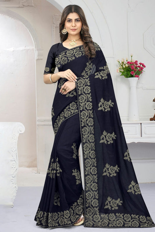 Blue Colour Vichitra Silk Designer Saree LC1121378
