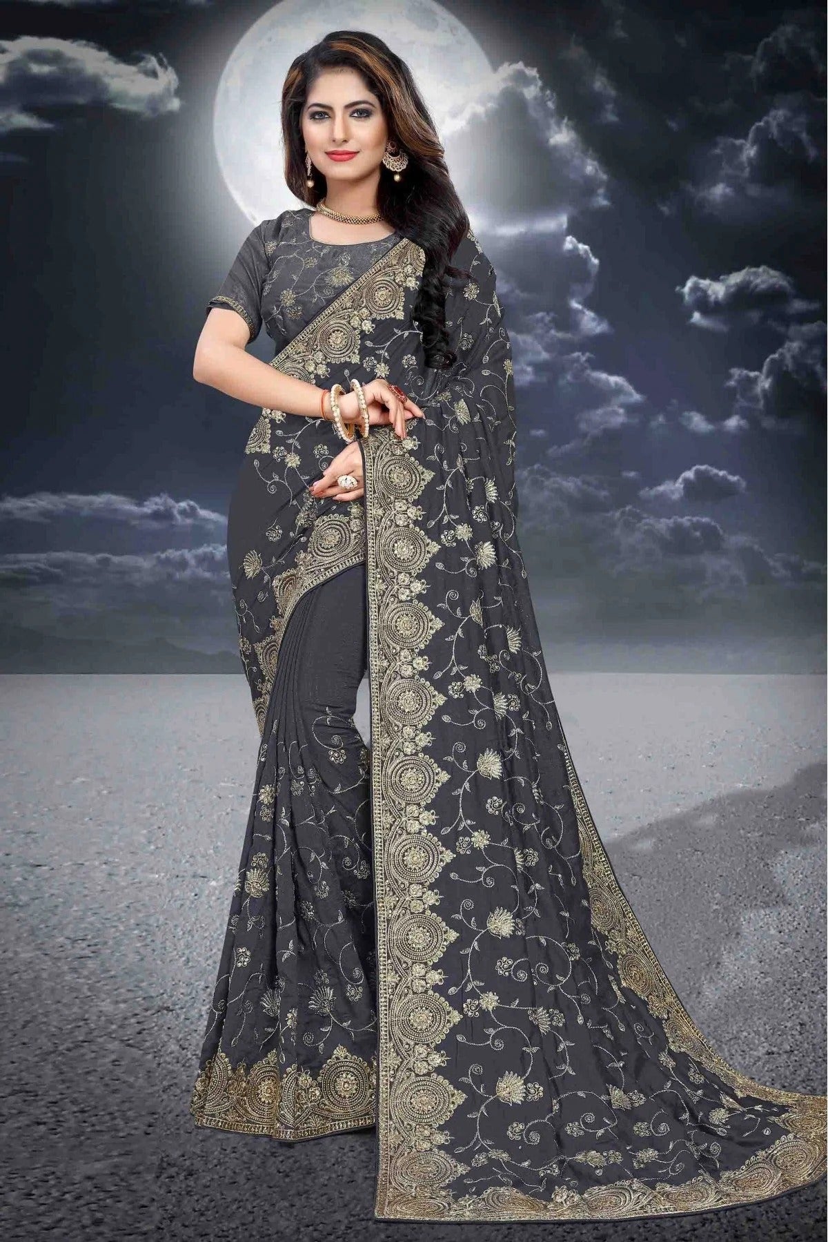 Blue Colour Vichitra Silk Designer Saree SD1090091