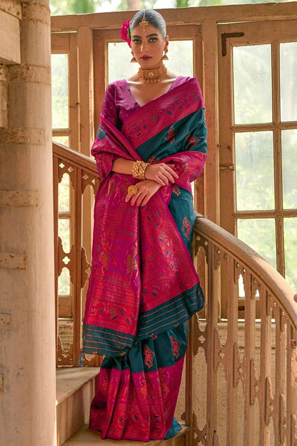 Blue Colour Woven Work Banarasi Silk Saree SD1260007 A