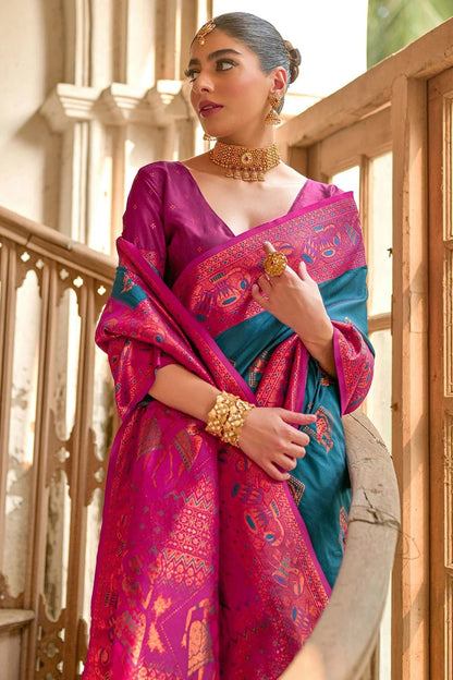 Blue Colour Woven Work Banarasi Silk Saree SD1260007 B