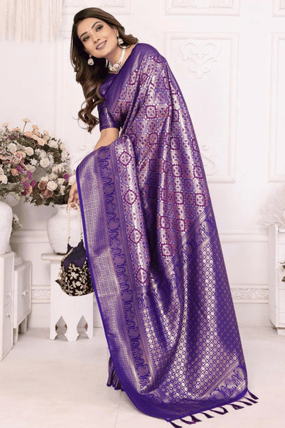 Blue Colour Woven Work Banarasi Silk Traditional Saree SD1250242 A