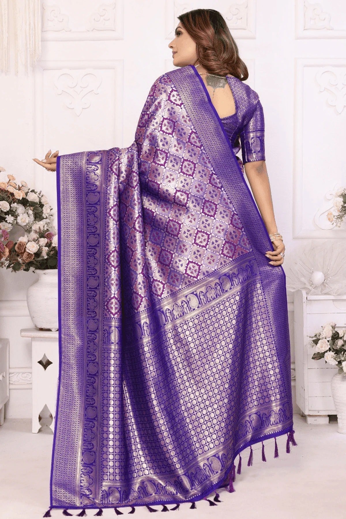 Blue Colour Woven Work Banarasi Silk Traditional Saree SD1250242 B