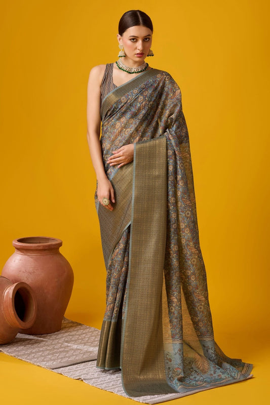 Blue Colour Woven Work Cotton Saree SD1102117