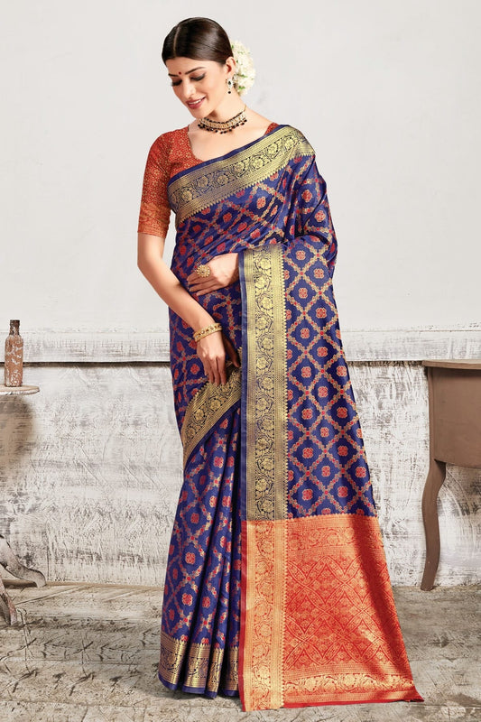 Blue Colour Woven Work Patola Silk Saree SD1101315