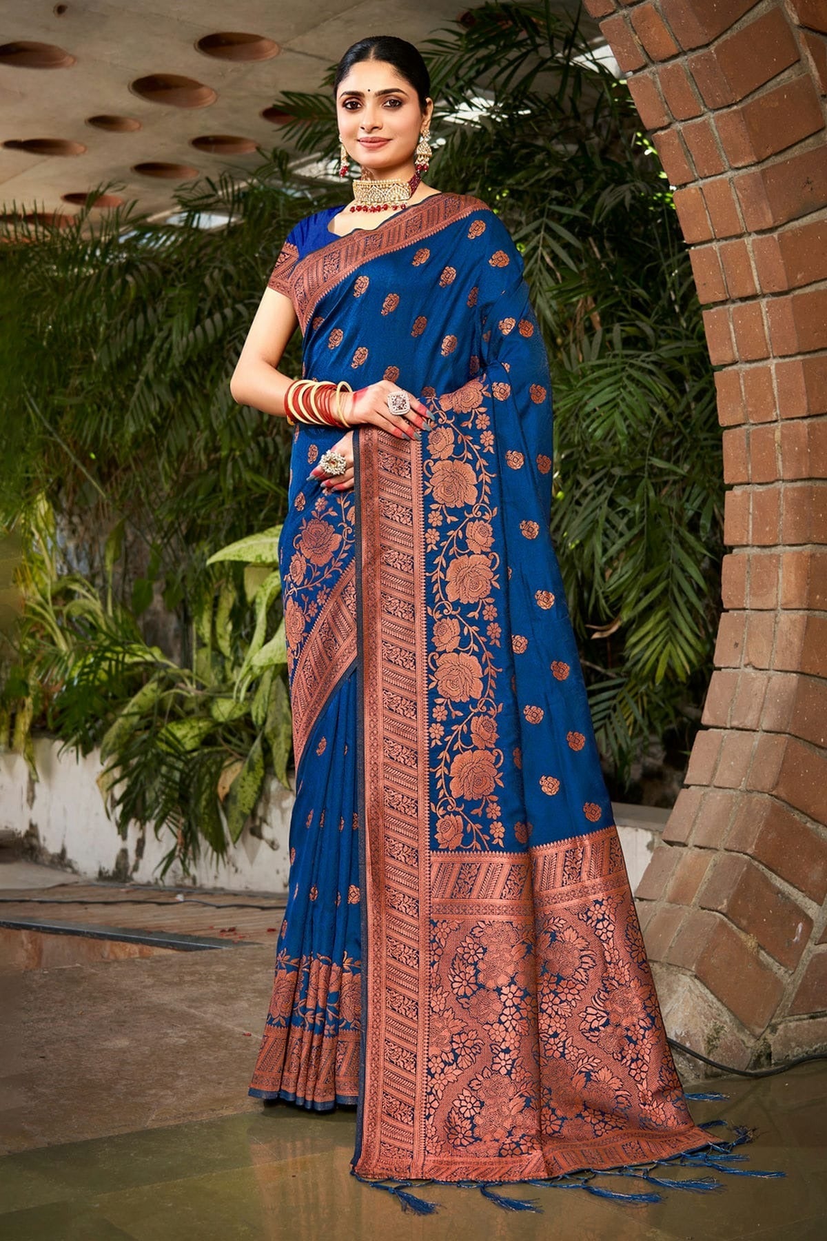 Blue Colour Woven Work Silk Saree SD1101814