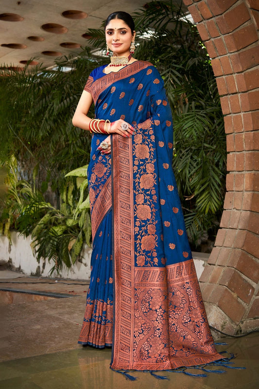 Blue Colour Woven Work Silk Saree SD1101814