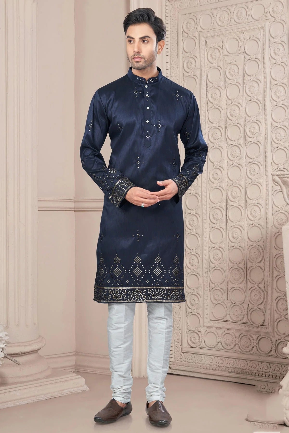 Blue Pure Silk Kurta Pajama KP1040700