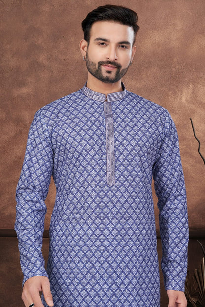 Blue Soft Rayon Kurta Pajama KP1040674 A