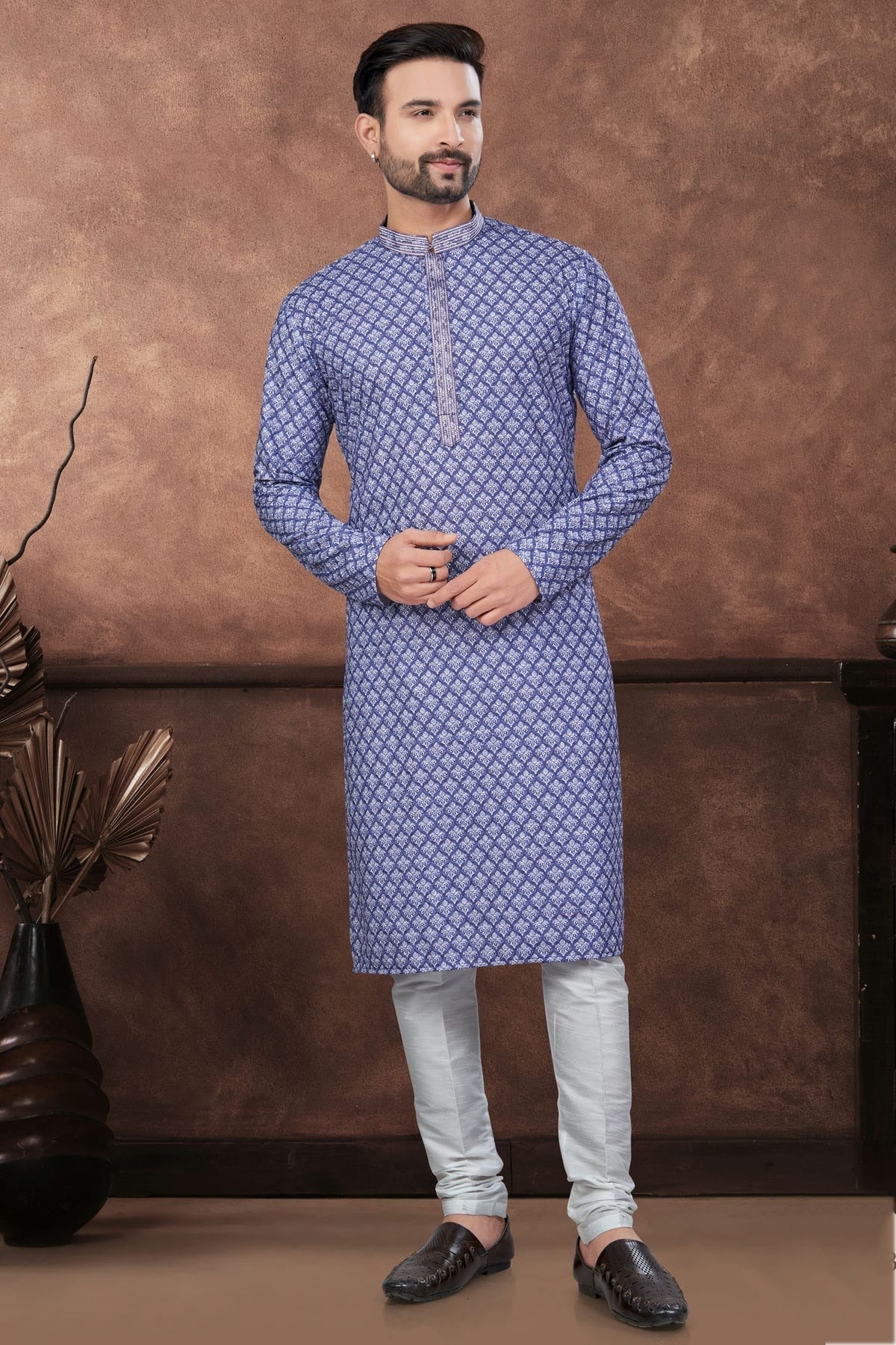 Blue Soft Rayon Kurta Pajama KP1040674