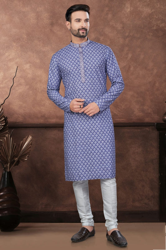 Blue Soft Rayon Kurta Pajama KP1040674