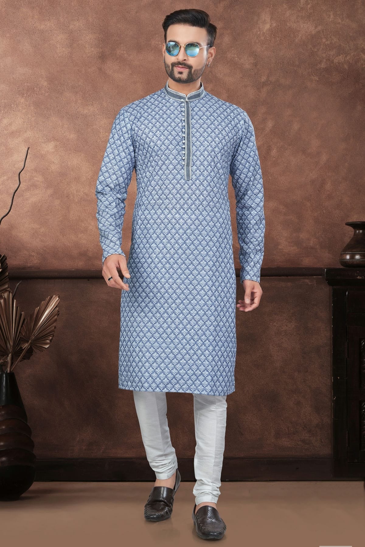 Blue Soft Rayon Kurta Pajama KP1040682