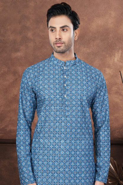 Blue Soft Rayon Kurta Pajama KP1040683 A