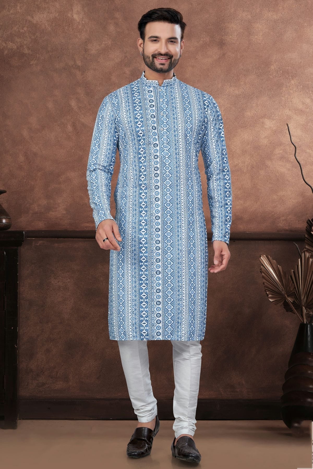 Blue Soft Rayon Kurta Pajama KP1040686
