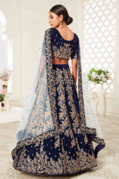 Blue Velvet Designer Lehenga Choli LC1010152 A