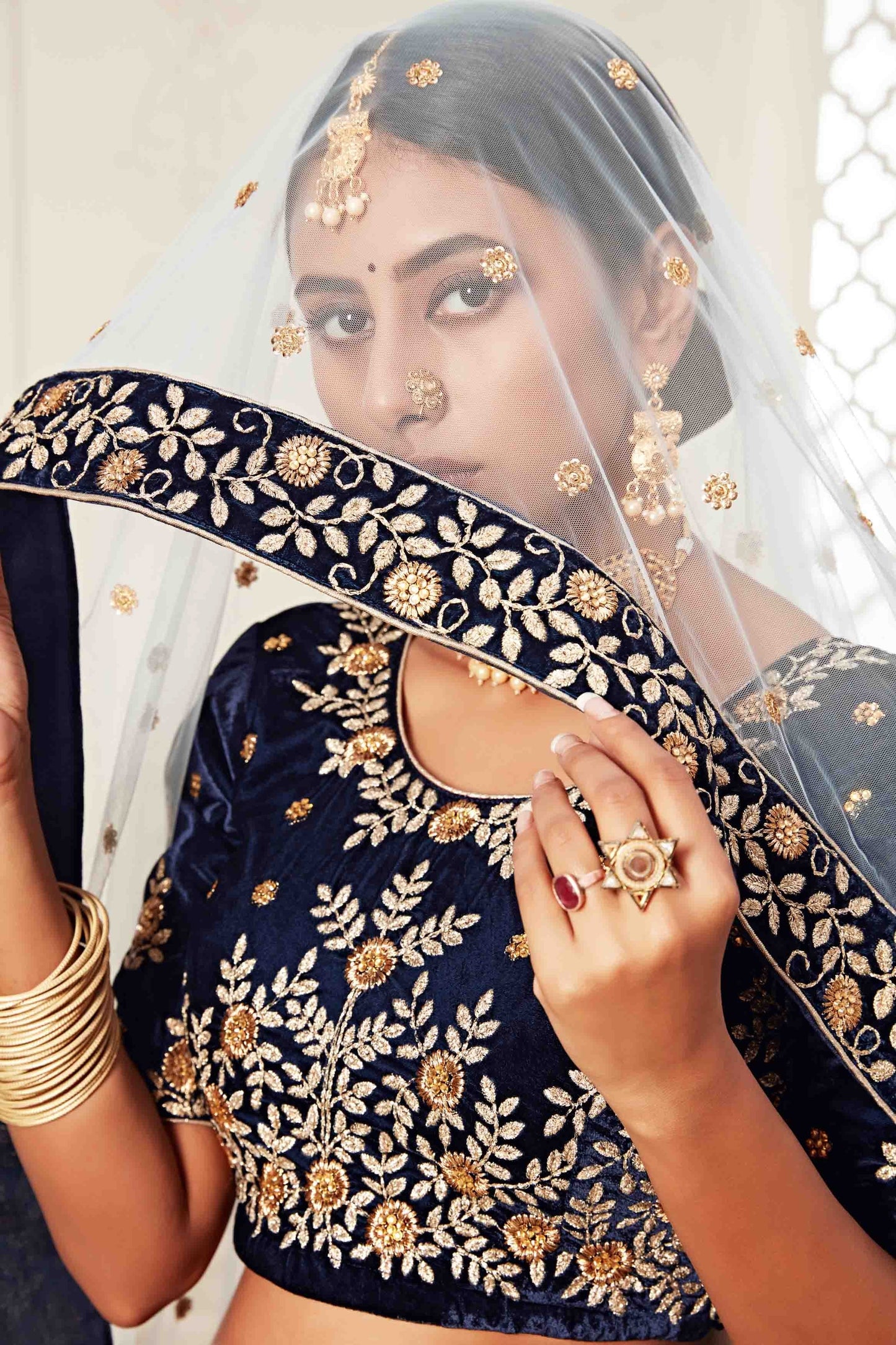 Blue Velvet Designer Lehenga Choli LC1010152 B