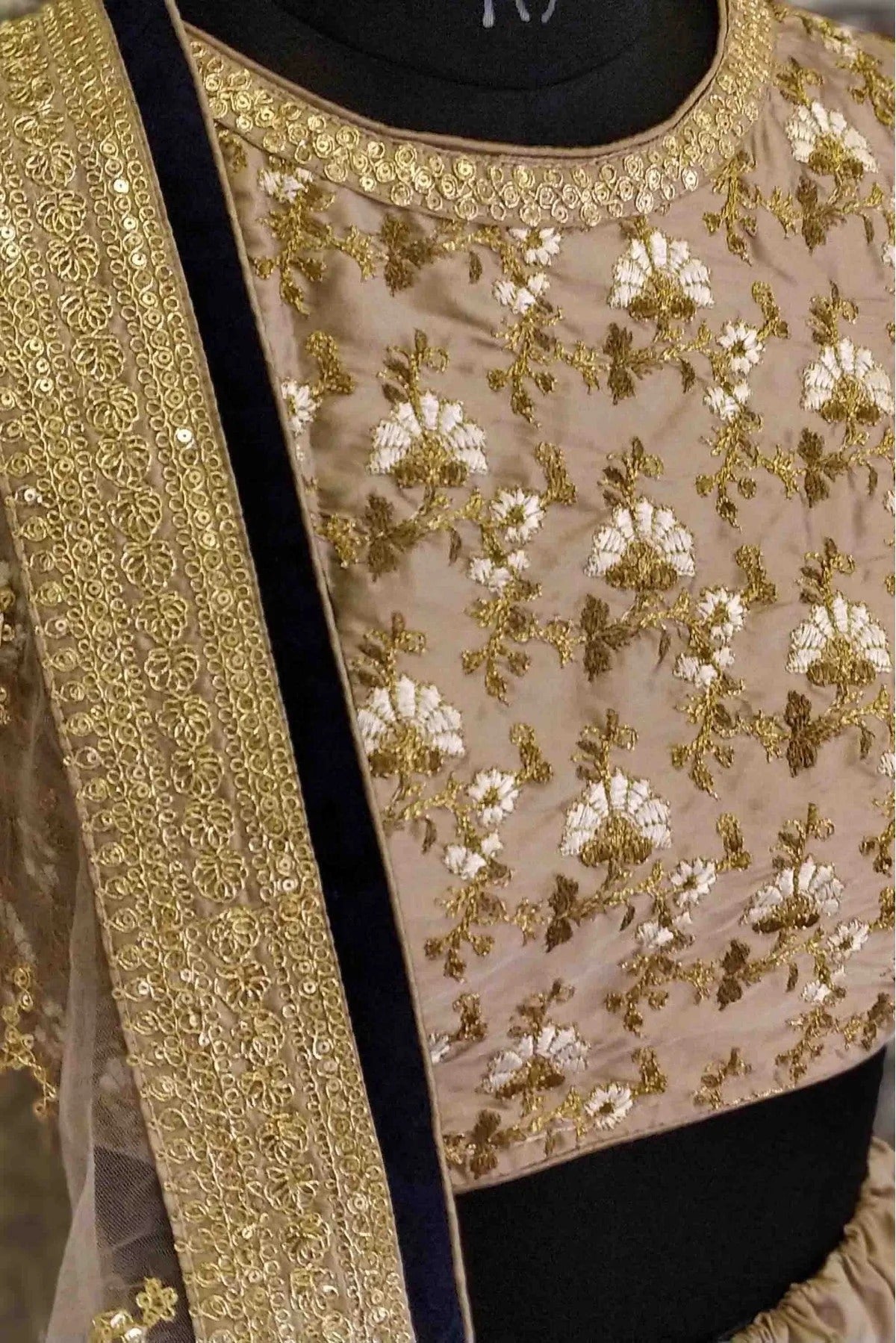 Blue and Off White Colour Art Silk and Banglori Silk Lehenga Choli LC1010004 C
