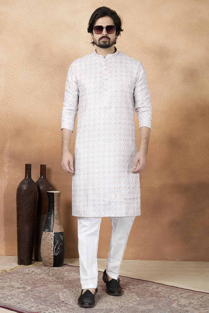 Brown Colour Art Silk Digital Print Work Kurta Pajama