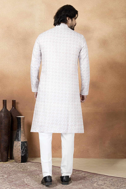 Brown Colour Art Silk Digital Print Work Kurta Pajama