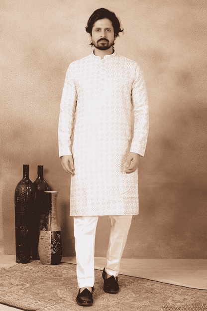 Brown Colour Art Silk Digital Print Work Kurta Pajama