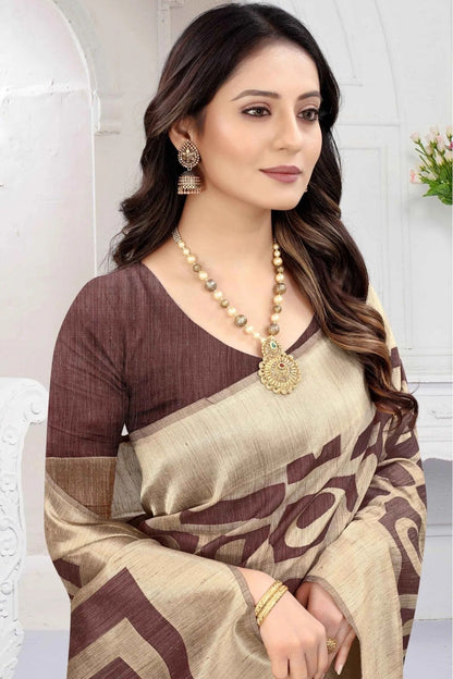 Brown Colour Banarasi Art Silk Woven Saree SD1120861 A